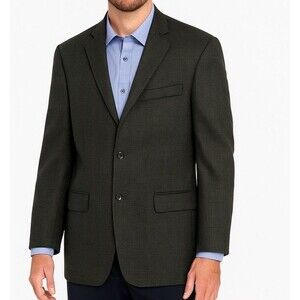 Nautica Men's Sport Coat Size 38 Regular Dark Glen Plaid Wool Cashmere 38R